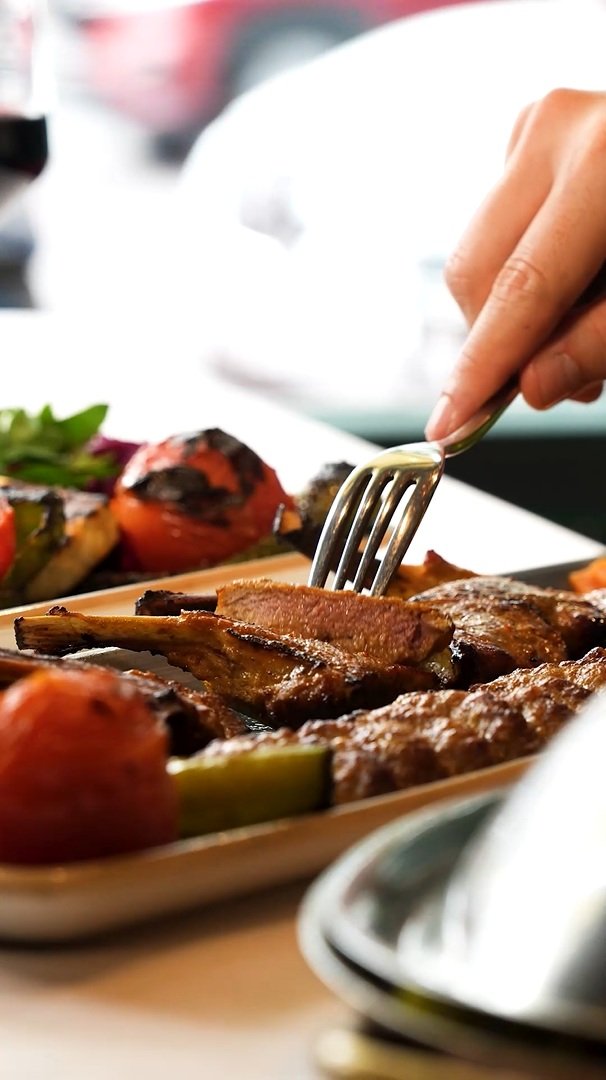 Charcoal grilled lamb chops at Chef Javad